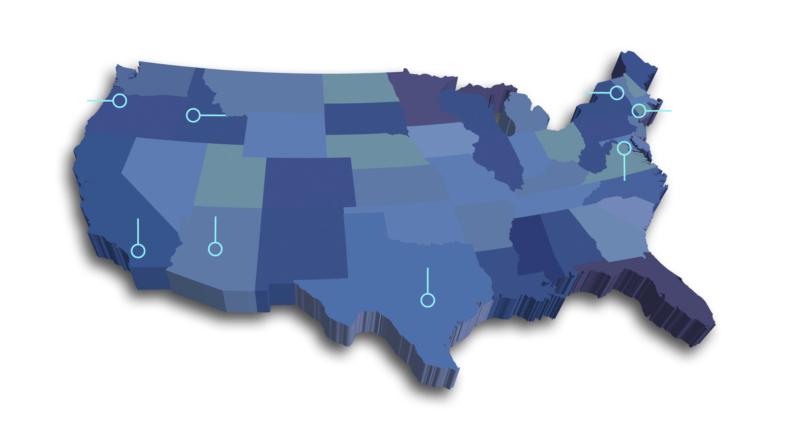 US map - locations US map - locations