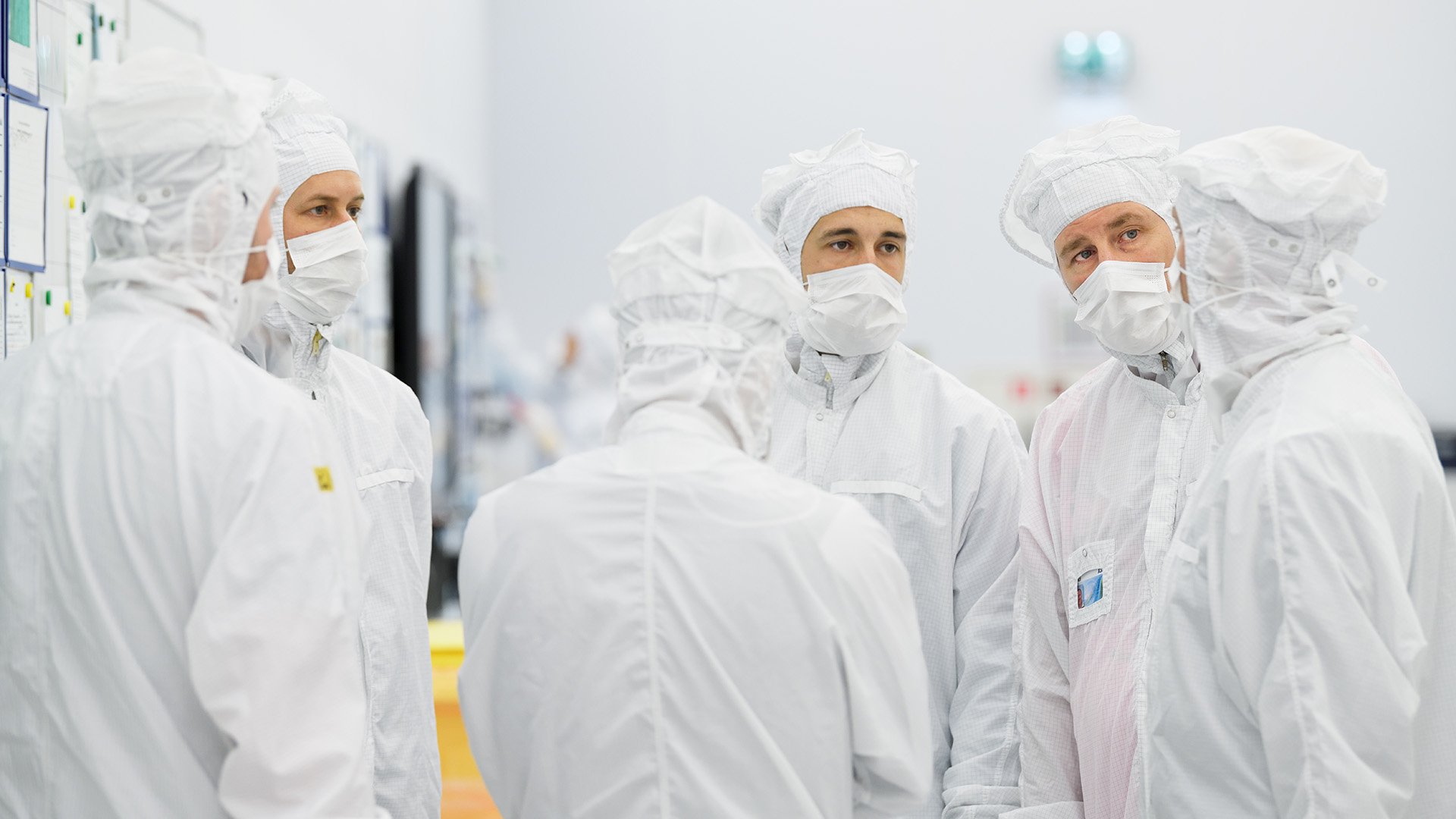 Technicians in a cleanroom Technicians in a cleanroom